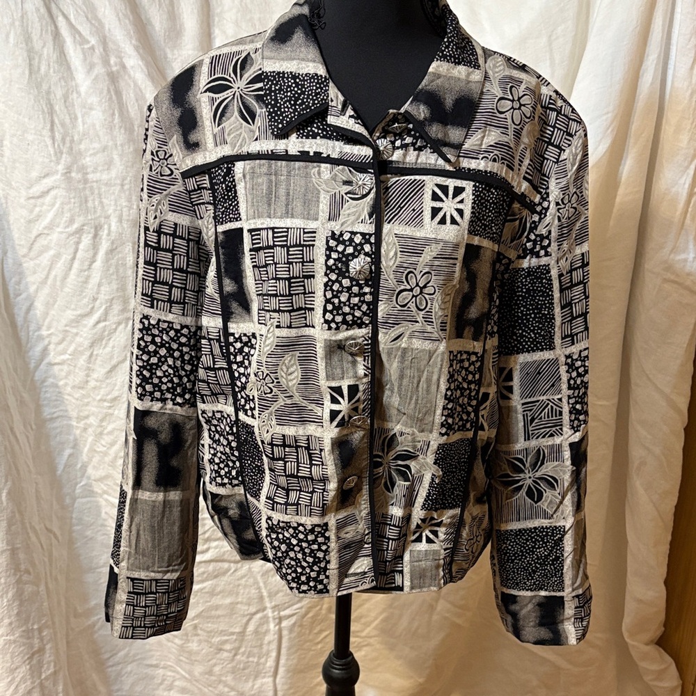 Monochrome Patchwork Women's Blazer